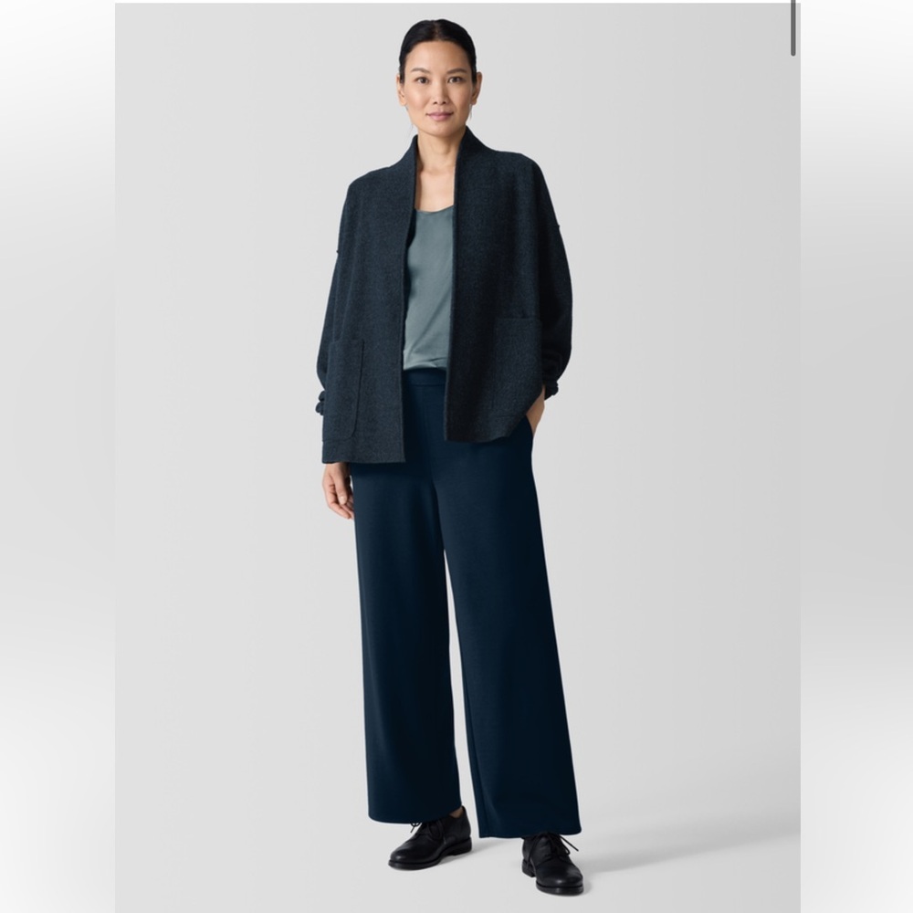 Eileen Fisher Navy Washable Flex Ponte Wide-Leg Pant | Size XL